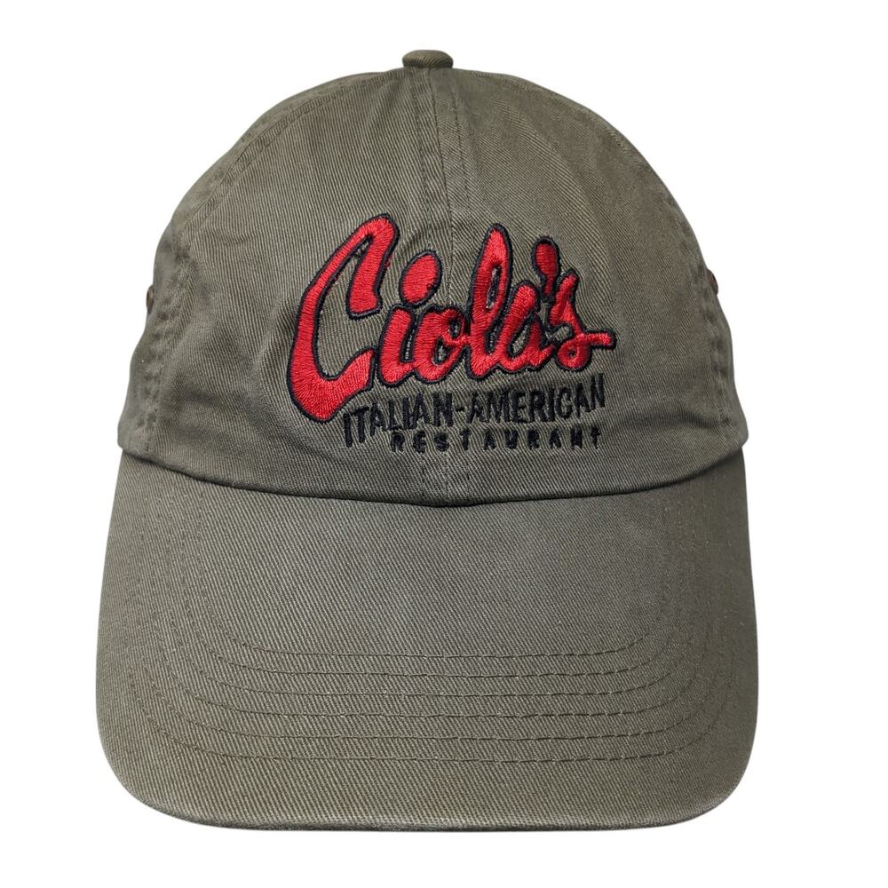 Ciola's Italian-American Restaurant Slideback Hat Brown One Size Harriton